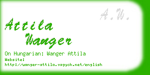 attila wanger business card